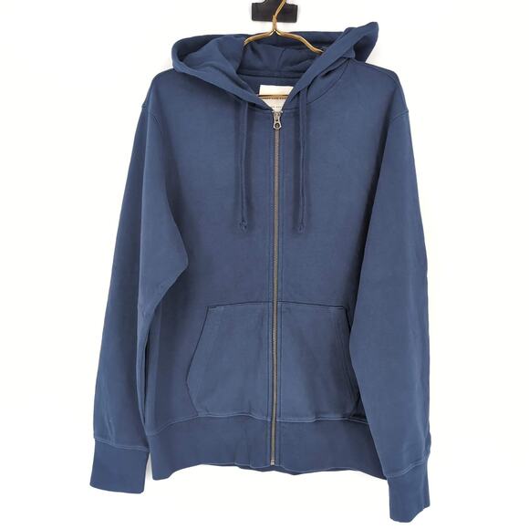 American Eagle Navy Blue Relaxed Fit Full Zip Hooded Sweatshirt Hoodie - Size M - Picture 1 of 10